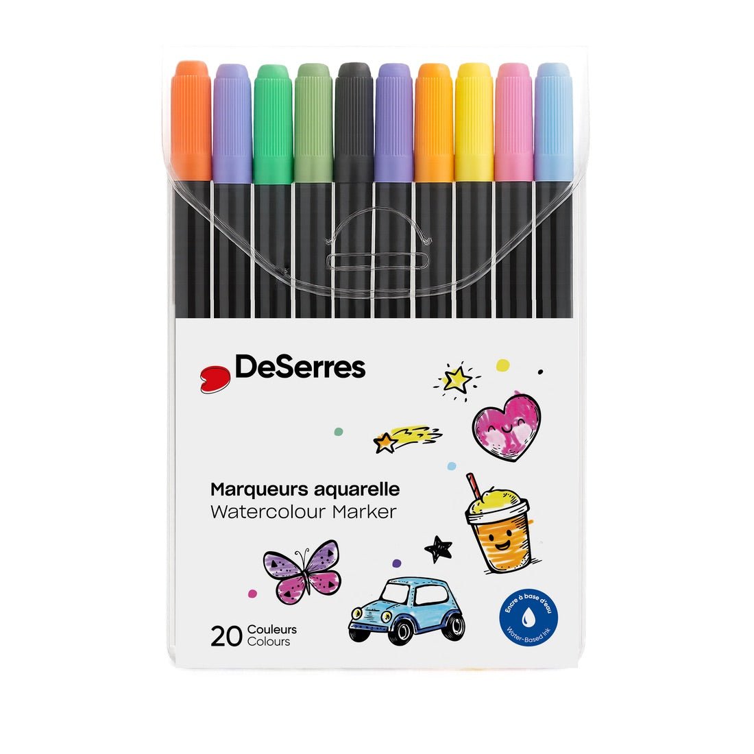 20 Marqueurs aquarelle pour enfant -Art & bricolage- Boutique LeoLudo -