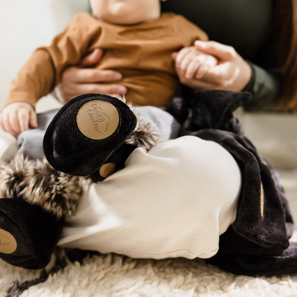 Bottines d'hiver en Minky avec fourrure pour bébé Onyx - Petit Coulou - Boutique LeoLudo