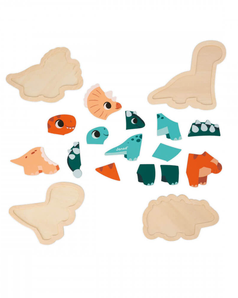 4 puzzles d'éveil évolutifs Dino (2 à 5 pcs.) - Casse - têtes - Boutique LeoLudo - Janod