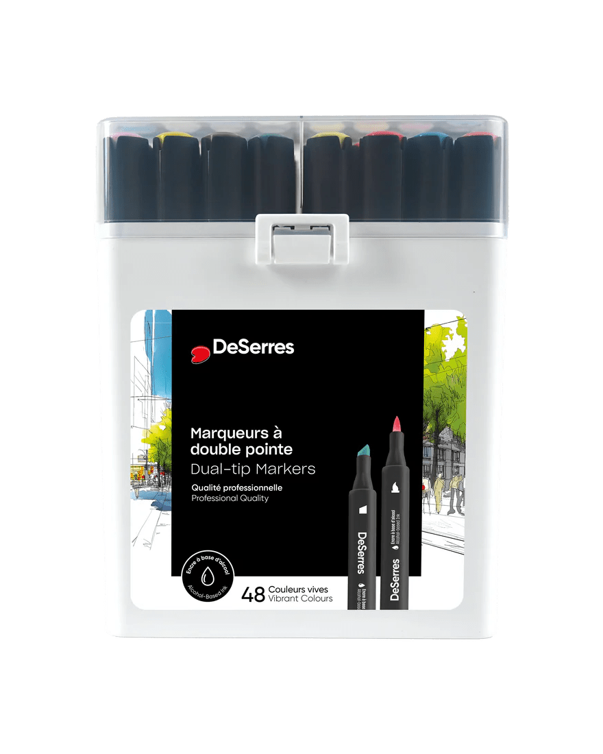 48 Marqueurs à double pointe à base d'alcool - Art & bricolage - Boutique LeoLudo - DeSerres