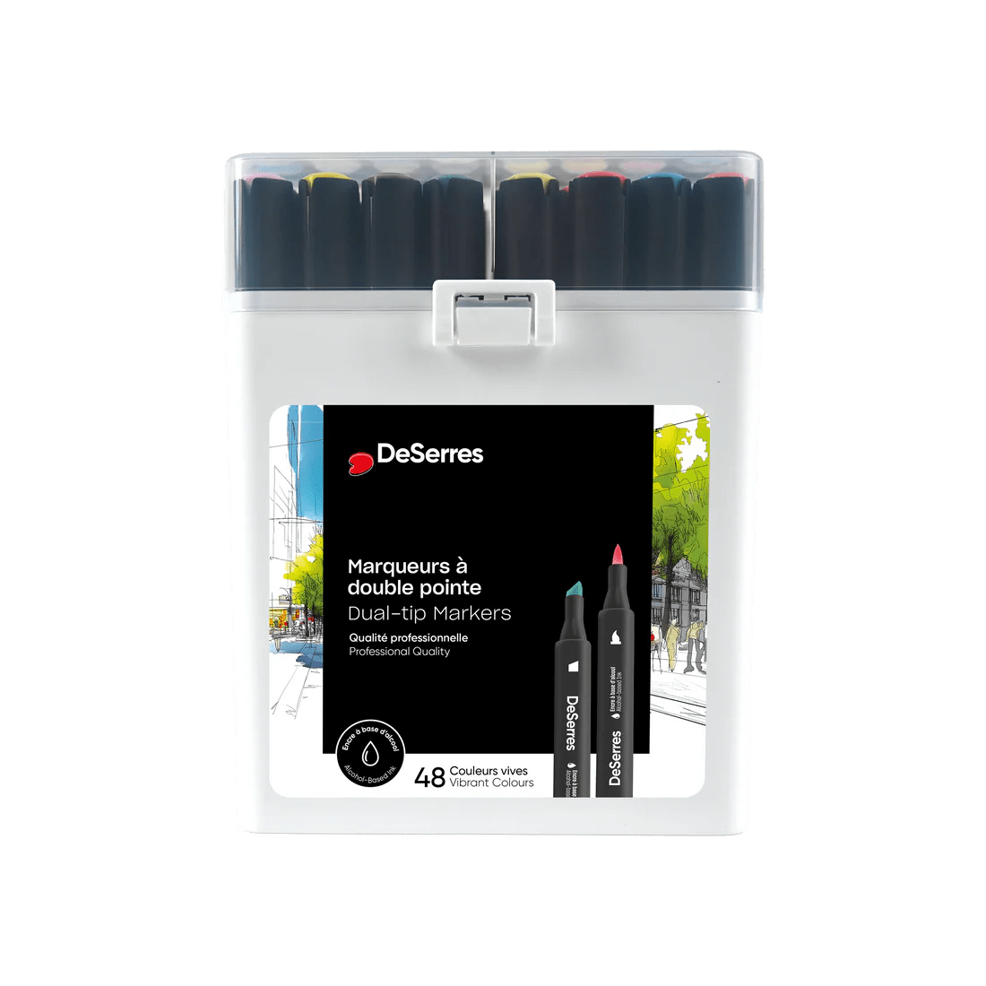 48 Marqueurs à double pointe à base d'alcool - Art & bricolage - Boutique LeoLudo - DeSerres