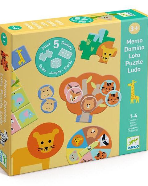 5 jeux - Animaux sauvages - Jeux éducatifs - Boutique LeoLudo - Djeco