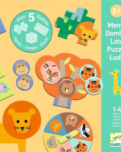 5 jeux - Animaux sauvages - Jeux éducatifs - Boutique LeoLudo - Djeco