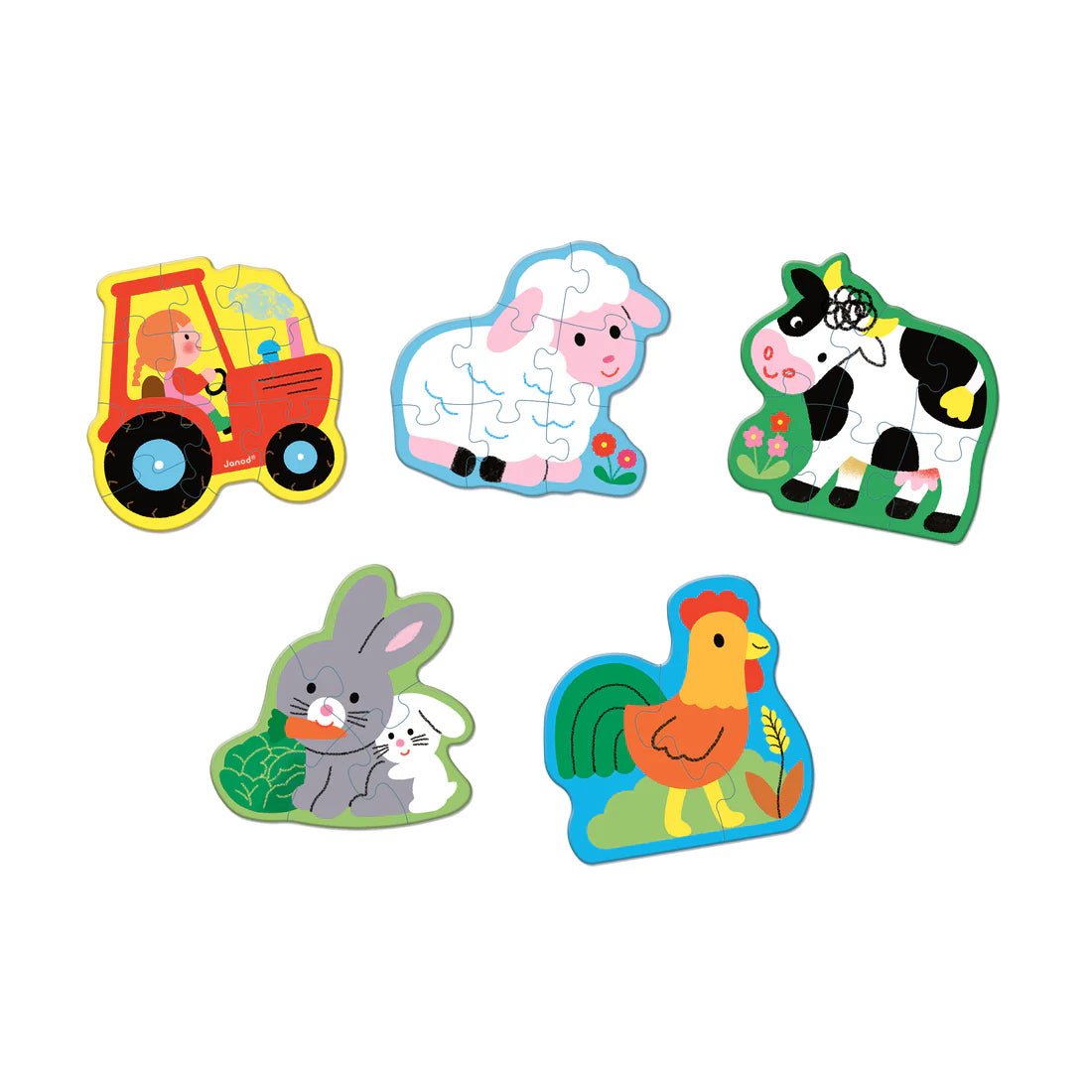 5 puzzles progressifs – La ferme -Casse-têtes- Boutique LeoLudo-Janod