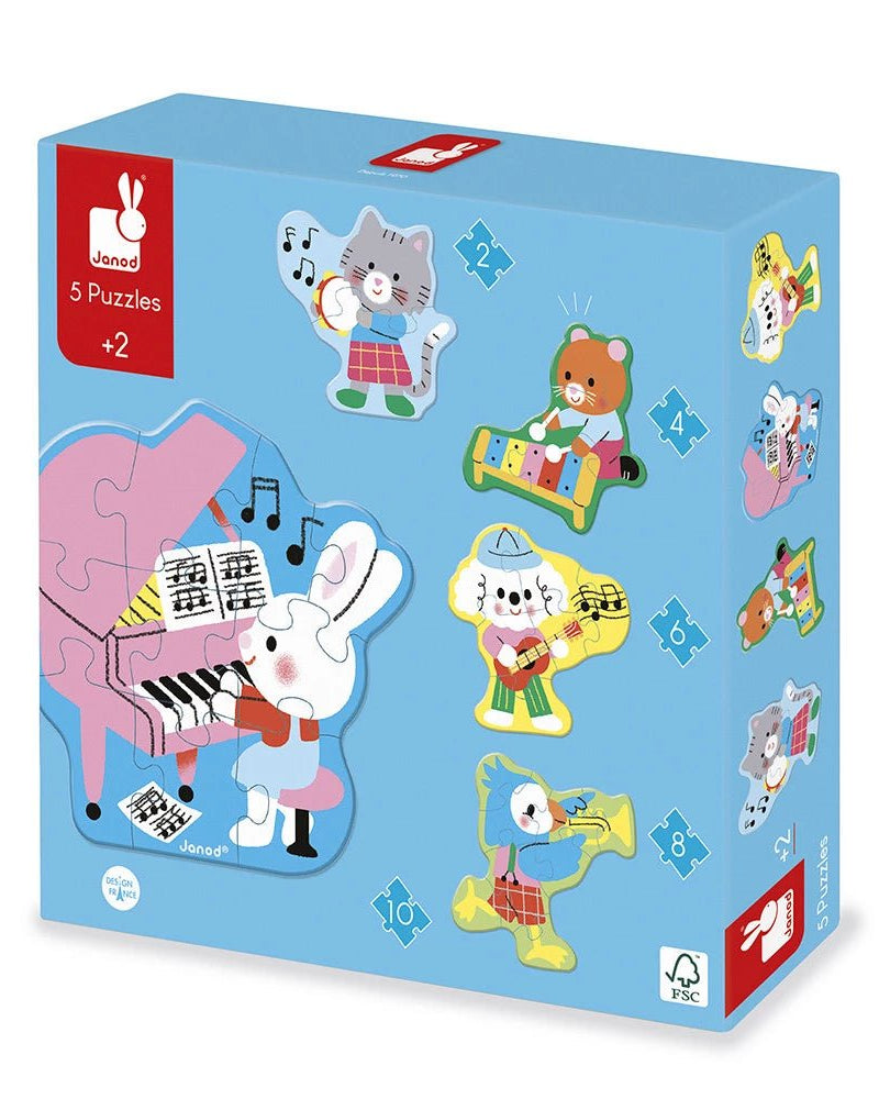 5 puzzles progressifs – Musique -Casse-têtes- Boutique LeoLudo-Janod