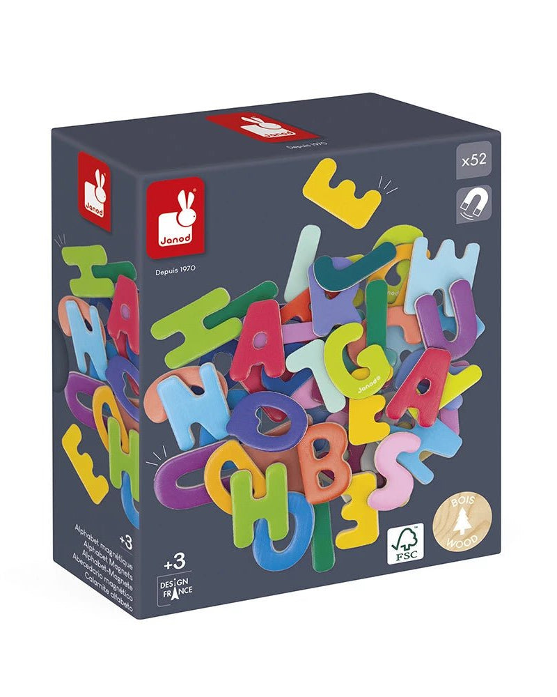 52 lettres magnétiques (bois) - Jeux éducatifs - Boutique LeoLudo - Janod