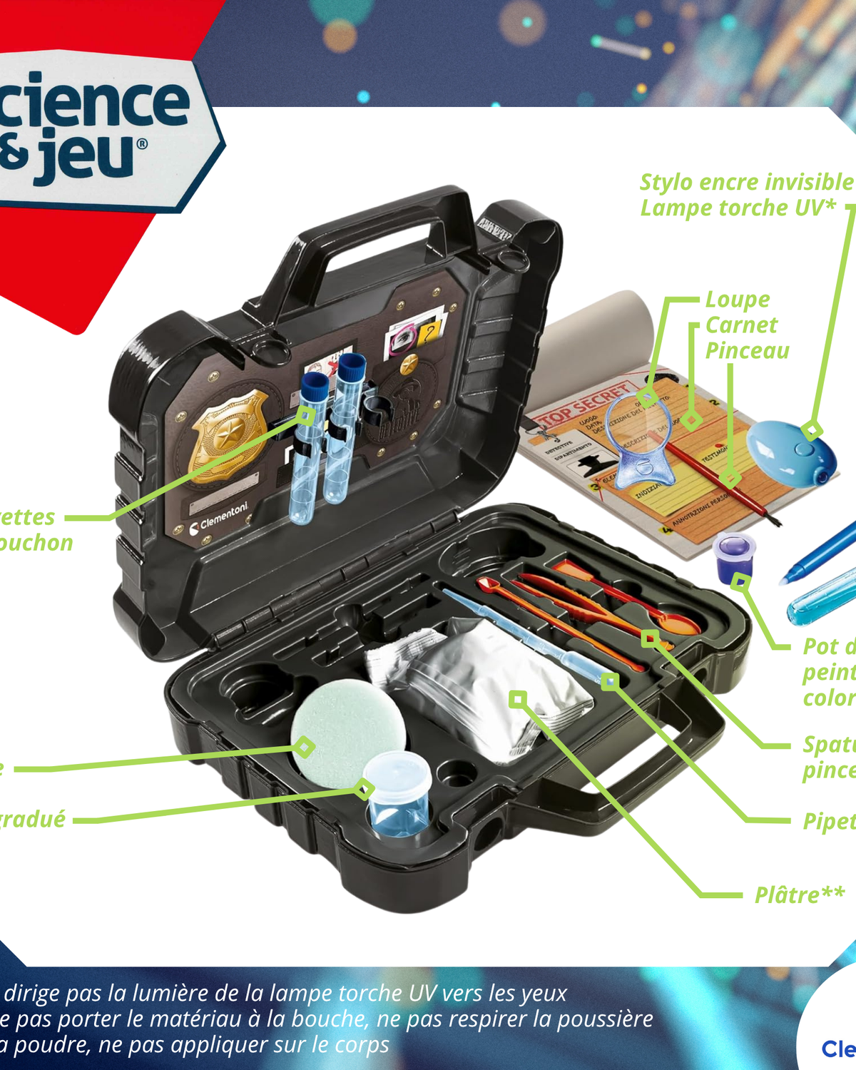 Valise de détective - Clementoni - Boutique LeoLudo