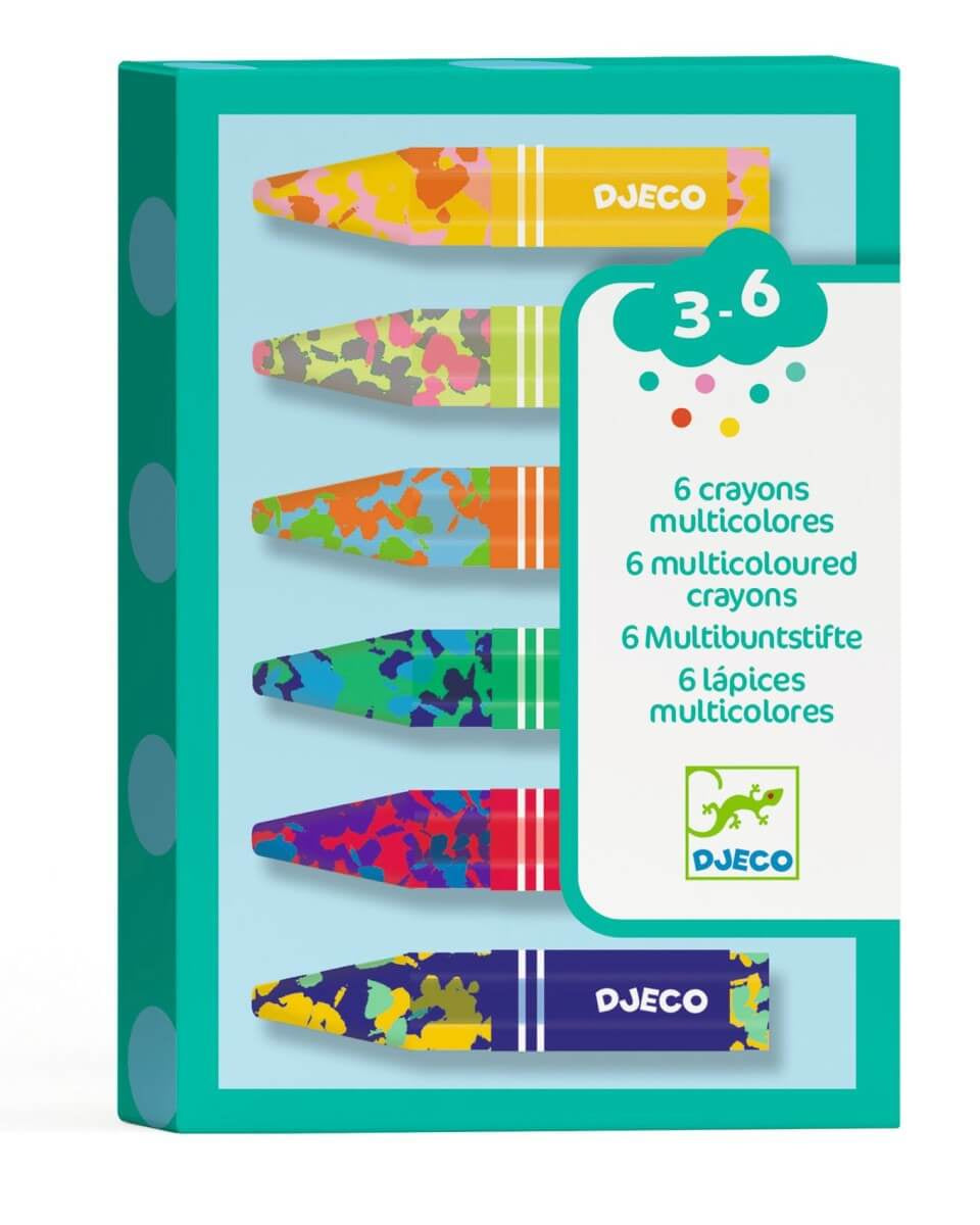 6 crayons de cire multicolores - Art & bricolage - Boutique LeoLudo - Djeco