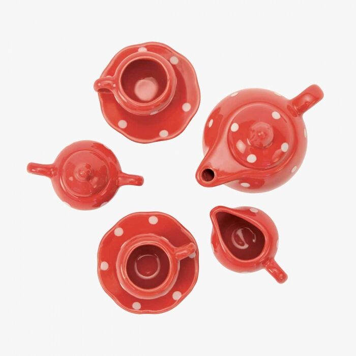 Valise dînette à pois en céramique - La grande famille-Moulin Roty-Boutique LeoLudo