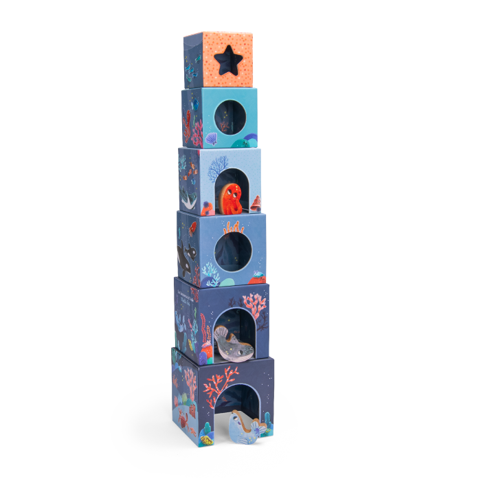 Cubes gigognes empilables Aventures de Paulie-Moulin Roty-Boutique LeoLudo