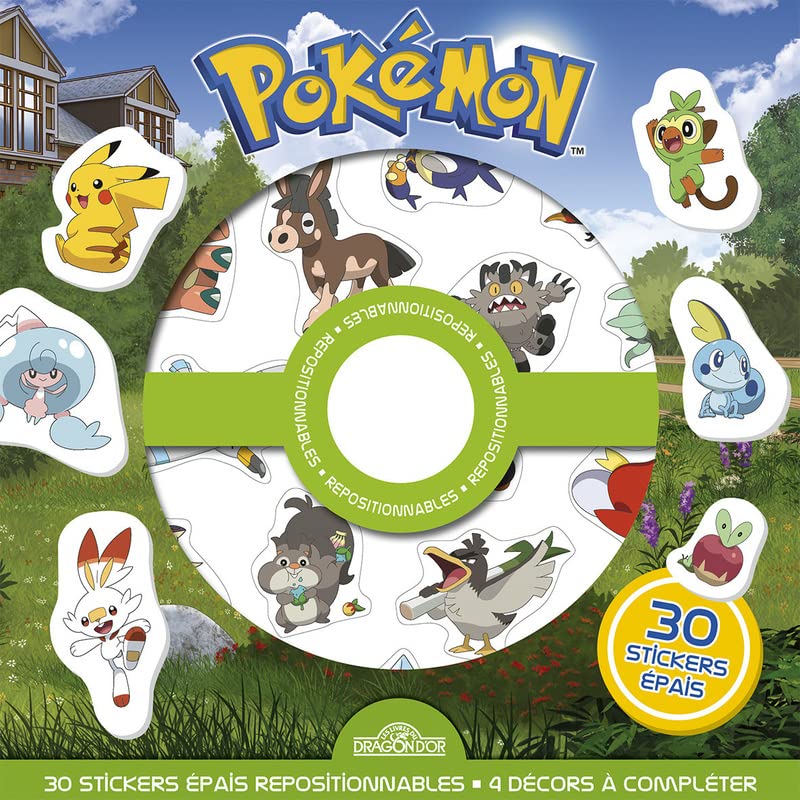 Pokémon - 30 stickers repositionnables, 4 décors à compléter-Dragon d'or-Boutique LeoLudo