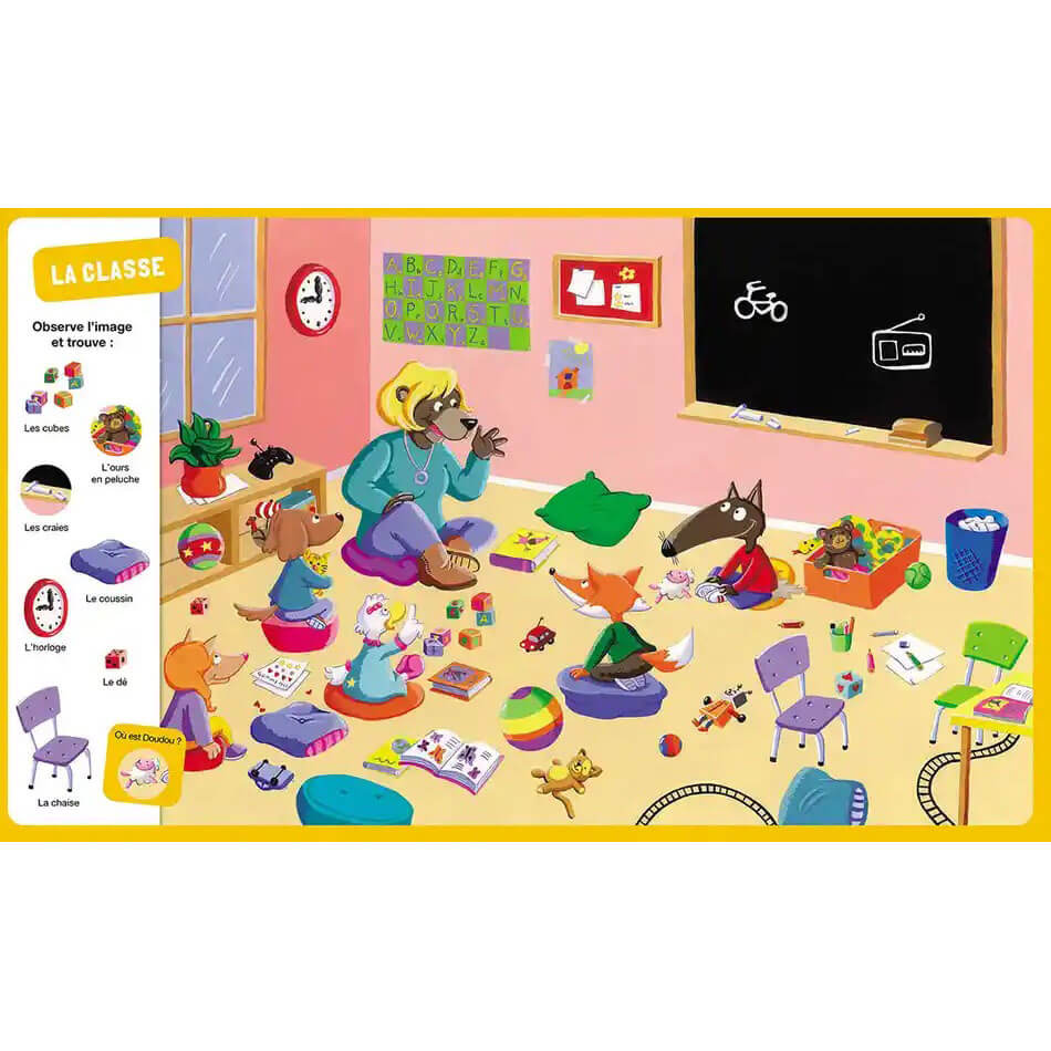 Cherche et trouve P'tit Loup - Vive l'école!-Auzou-Boutique LeoLudo