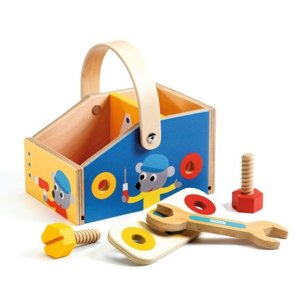 Coffret Minibrico Panier 6 Outils, Boîte 2 Compartiments pour Enfants - Boutique LeoLudo
