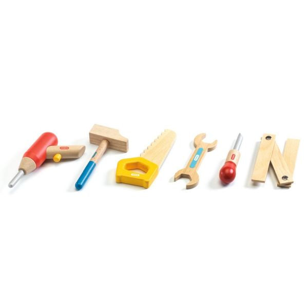 Coffret Minibrico Panier 6 Outils, Boîte 2 Compartiments pour Enfants - Boutique LeoLudo