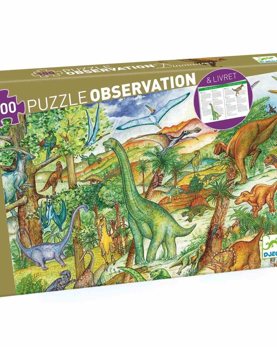 Puzzle observation - Dinosaures (100 pcs) -Casse-têtes- Boutique LeoLudo-Djeco
