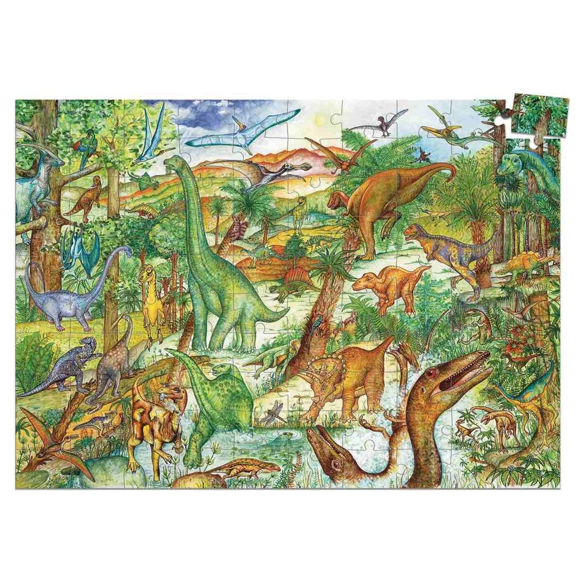 Puzzle observation - Dinosaures (100 pcs) -Casse-têtes- Boutique LeoLudo-Djeco