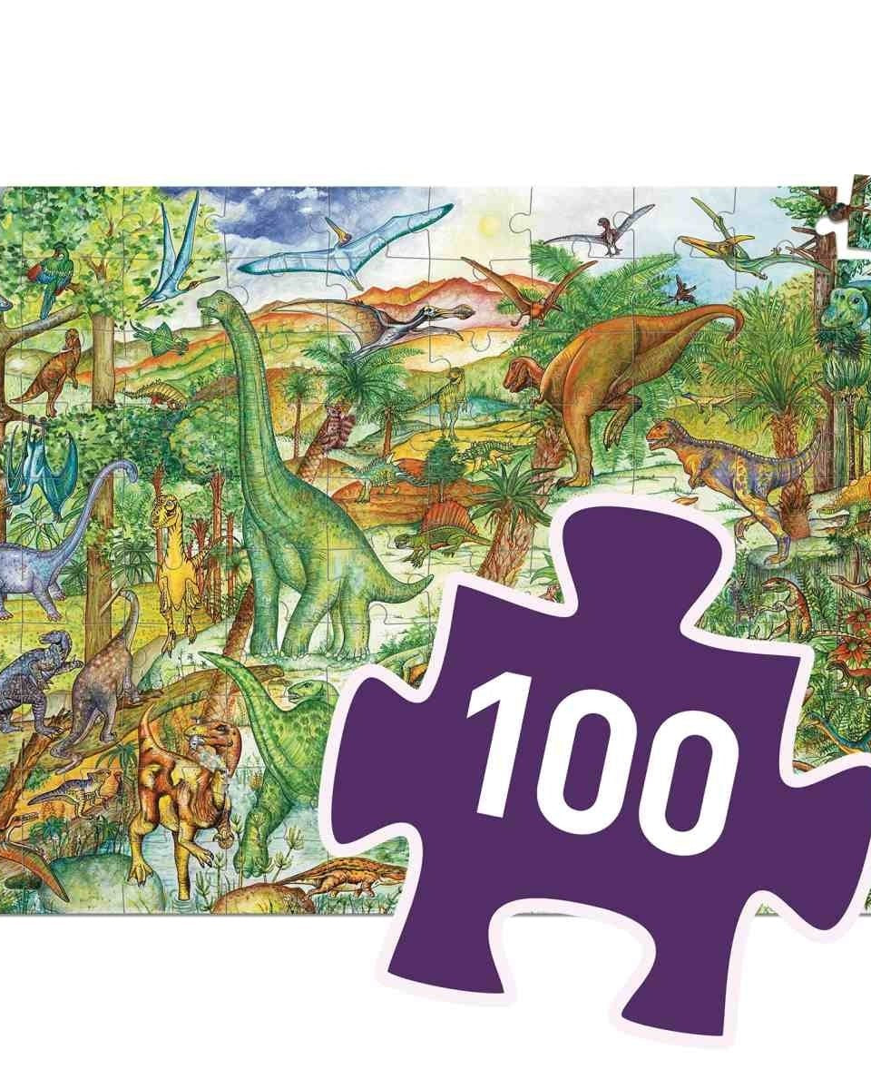 Puzzle observation - Dinosaures (100 pcs) -Casse-têtes- Boutique LeoLudo-Djeco