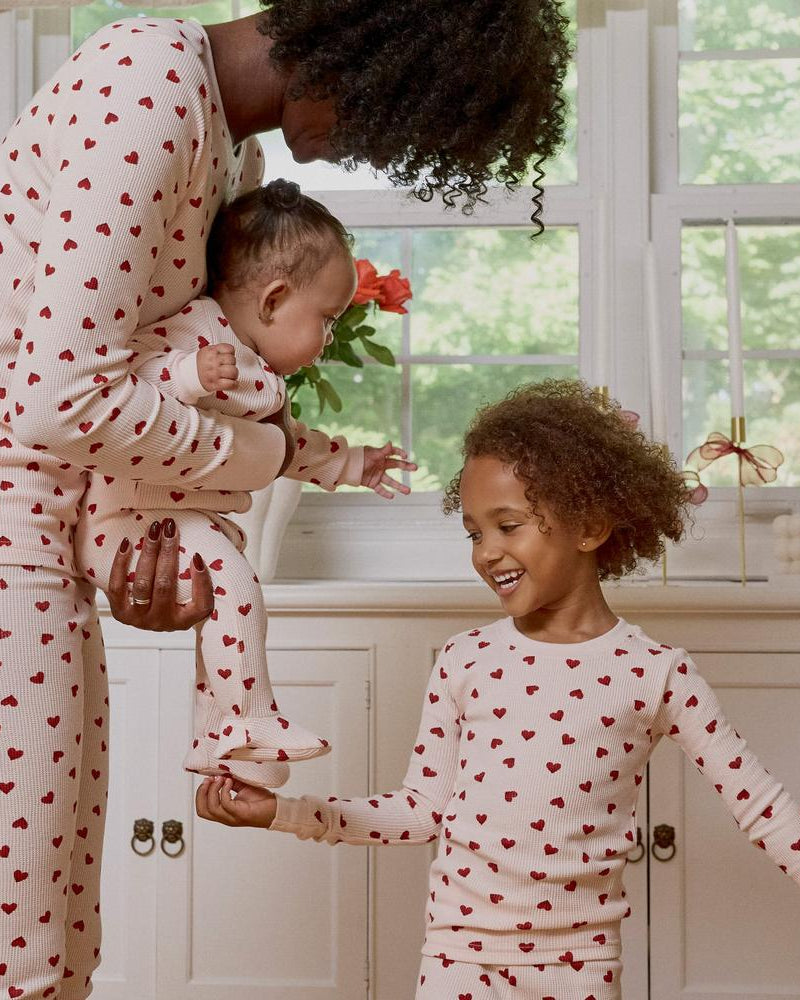 Pyjama 2-pcs rose - Coeurs gaufré (2-6) Vêtements- Boutique LeoLudo