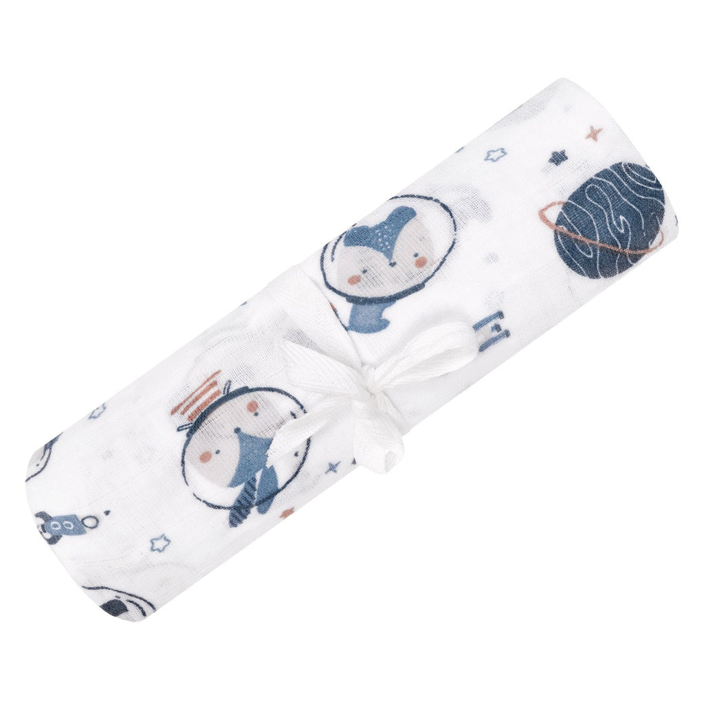 Couverture en mousseline de coton - Astronautes-Perlimpinpin-Boutique LeoLudo