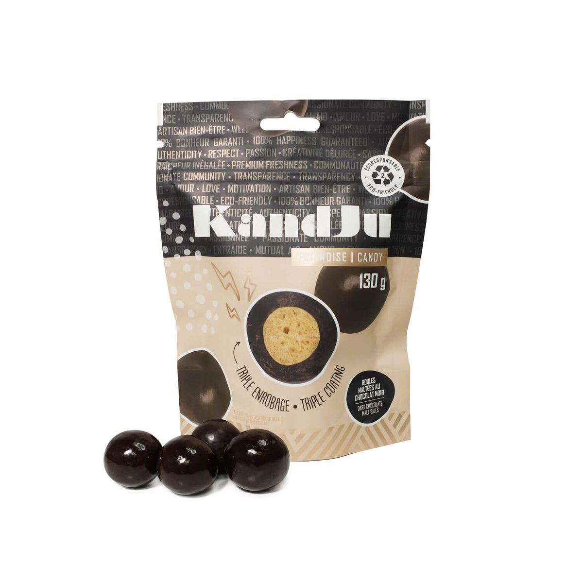 Boules maltées au chocolat noir (130 g) - KandJu - Boutique LeoLudo