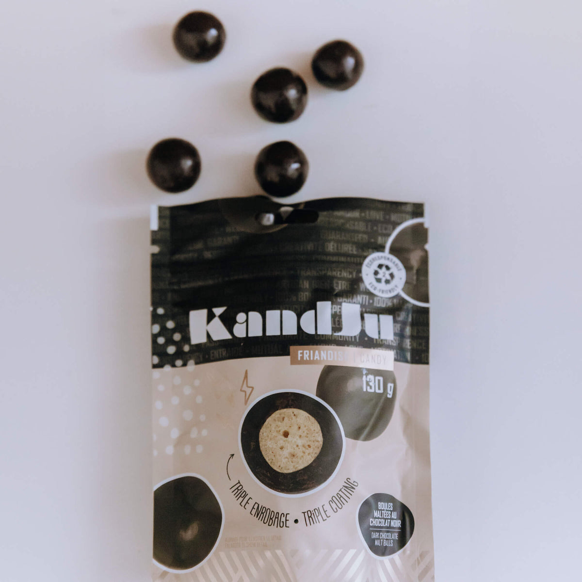 Boules maltées au chocolat noir (130 g) - KandJu - Boutique LeoLudo