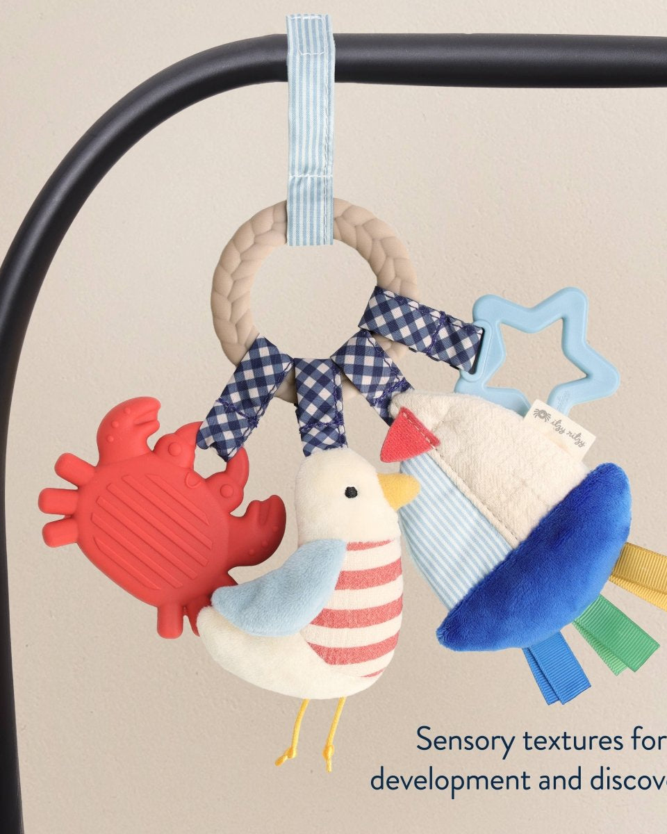 Anneau d’activités sensoriel bébé nautique – Bitzy Busy Ring - Jouets de dentition - Boutique LeoLudo - Itzy Ritzy Canada