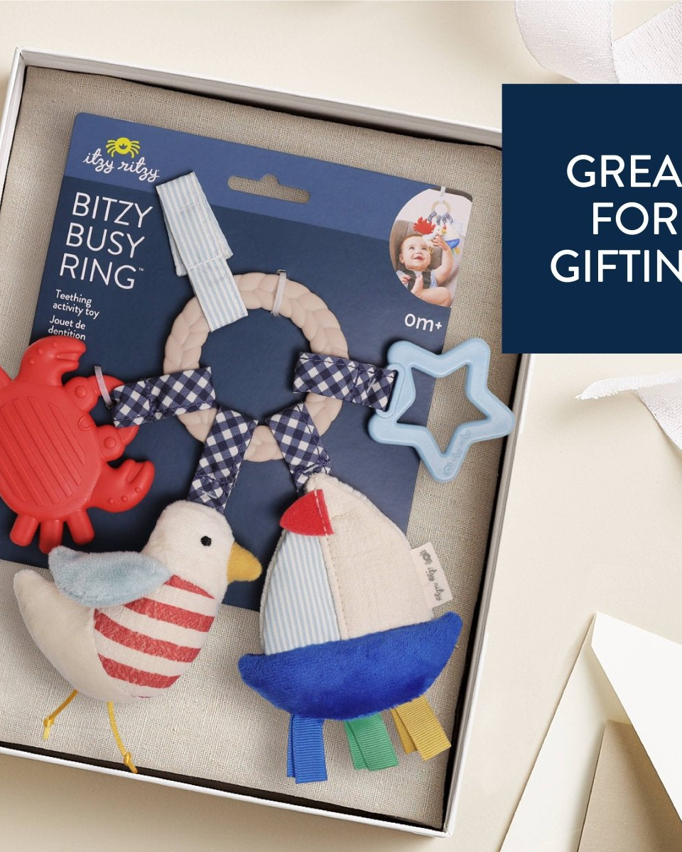 Anneau d’activités sensoriel bébé nautique – Bitzy Busy Ring - Jouets de dentition - Boutique LeoLudo - Itzy Ritzy Canada