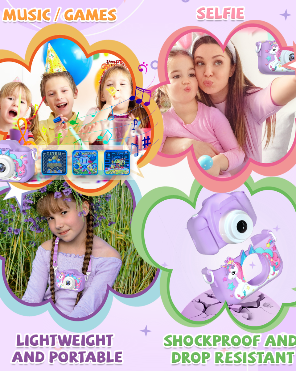 Appareil photo numérique pour enfants – Photos et vidéos -Jeux électroniques- Boutique LeoLudo-LeoLudo