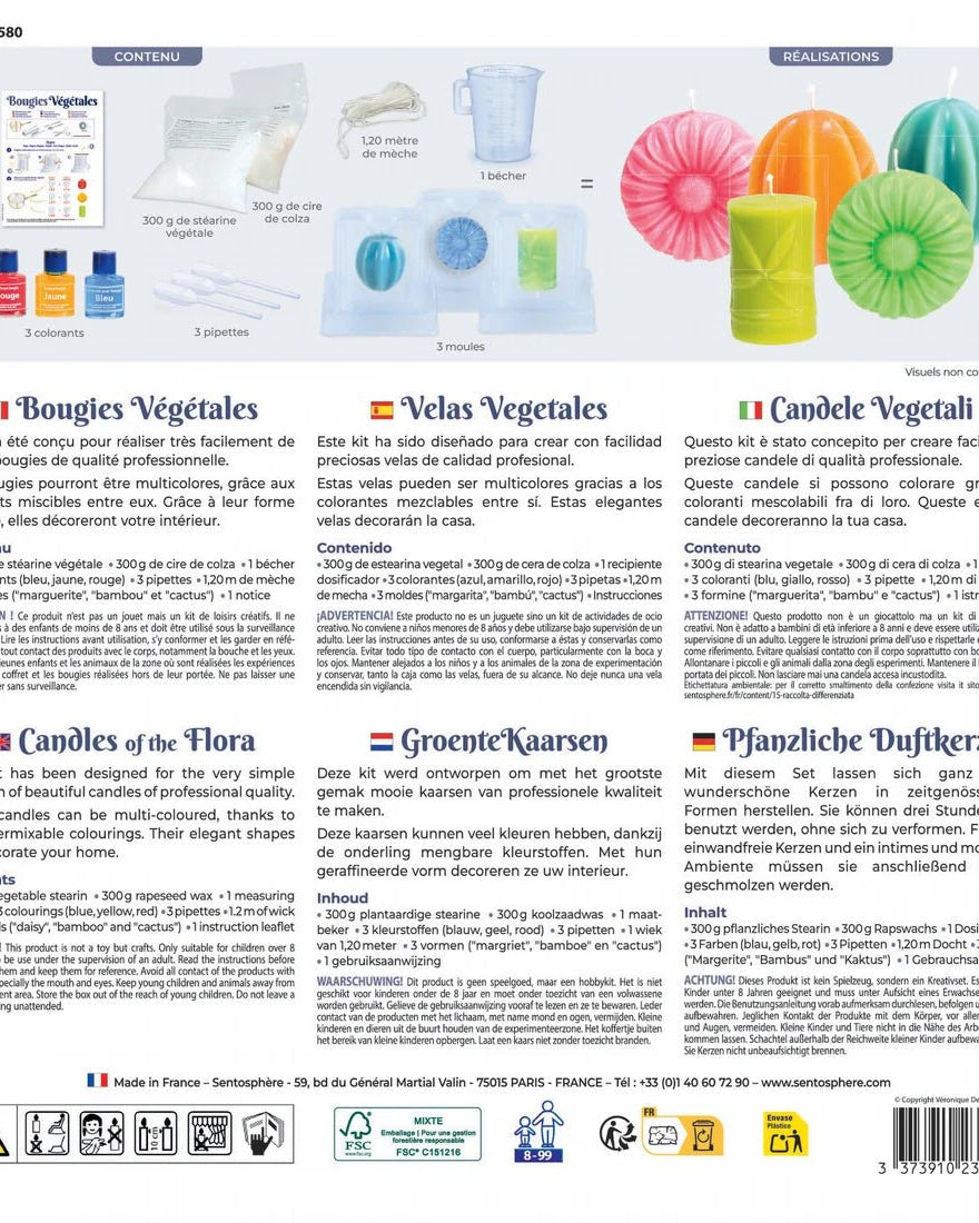Atelier de bougies végétales -Art & bricolage- Boutique LeoLudo-SentoSphere