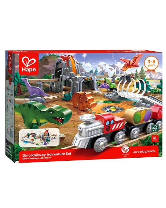 Aventure de train jurassique (61 pcs) - Ensembles de jeu - Boutique LeoLudo - Hape