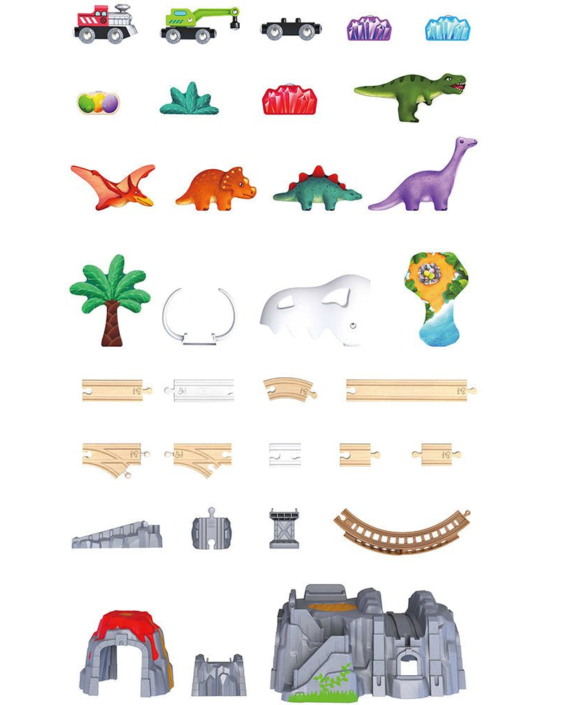 Aventure de train jurassique (61 pcs) - Ensembles de jeu - Boutique LeoLudo - Hape