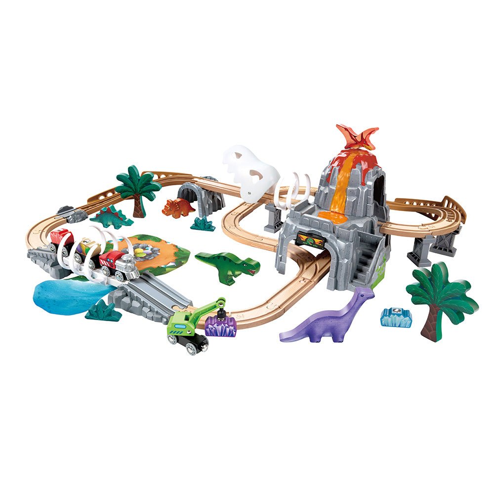 Aventure de train jurassique (61 pcs) - Ensembles de jeu - Boutique LeoLudo - Hape