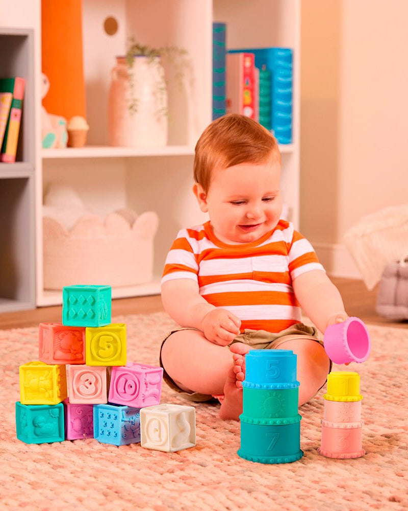 B. Baby - Gobelets et blocs à empiler - Jouets à trier & empiler - Boutique LeoLudo - B. toys