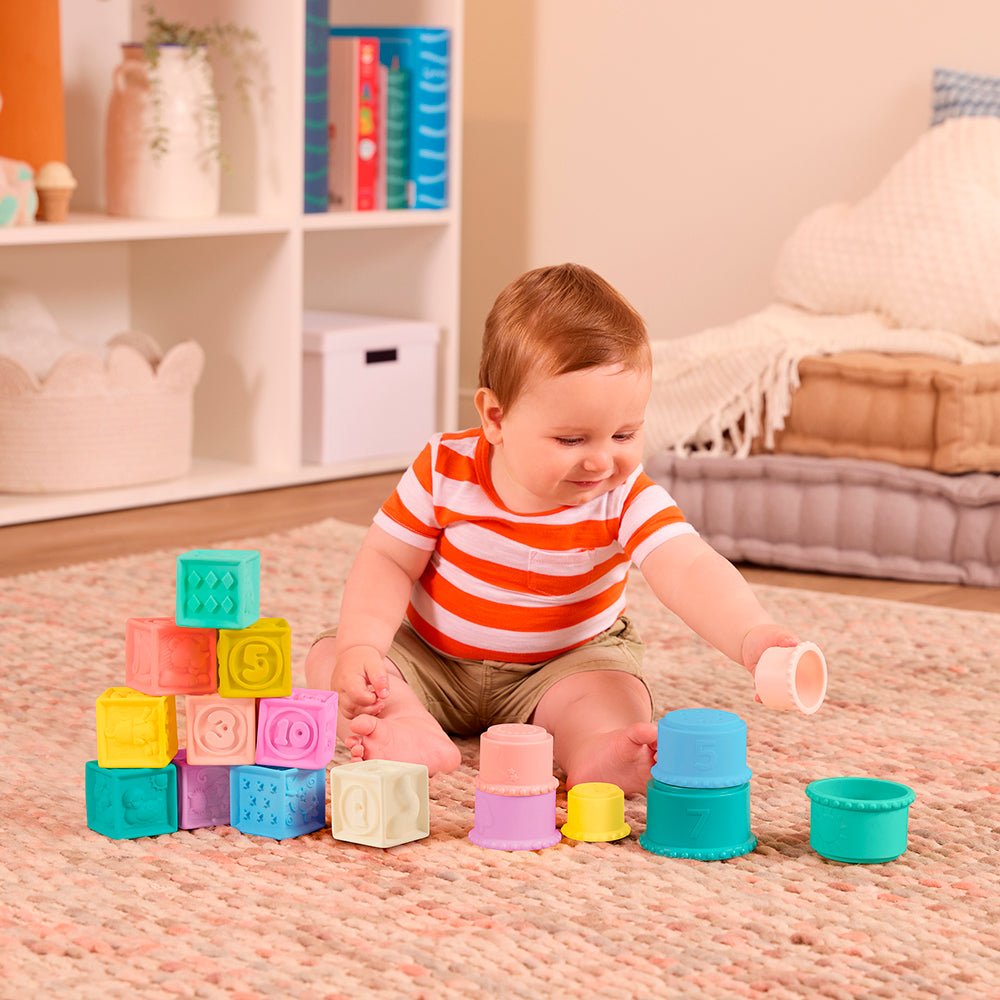B. Baby - Gobelets et blocs à empiler - Jouets à trier & empiler - Boutique LeoLudo - B. toys