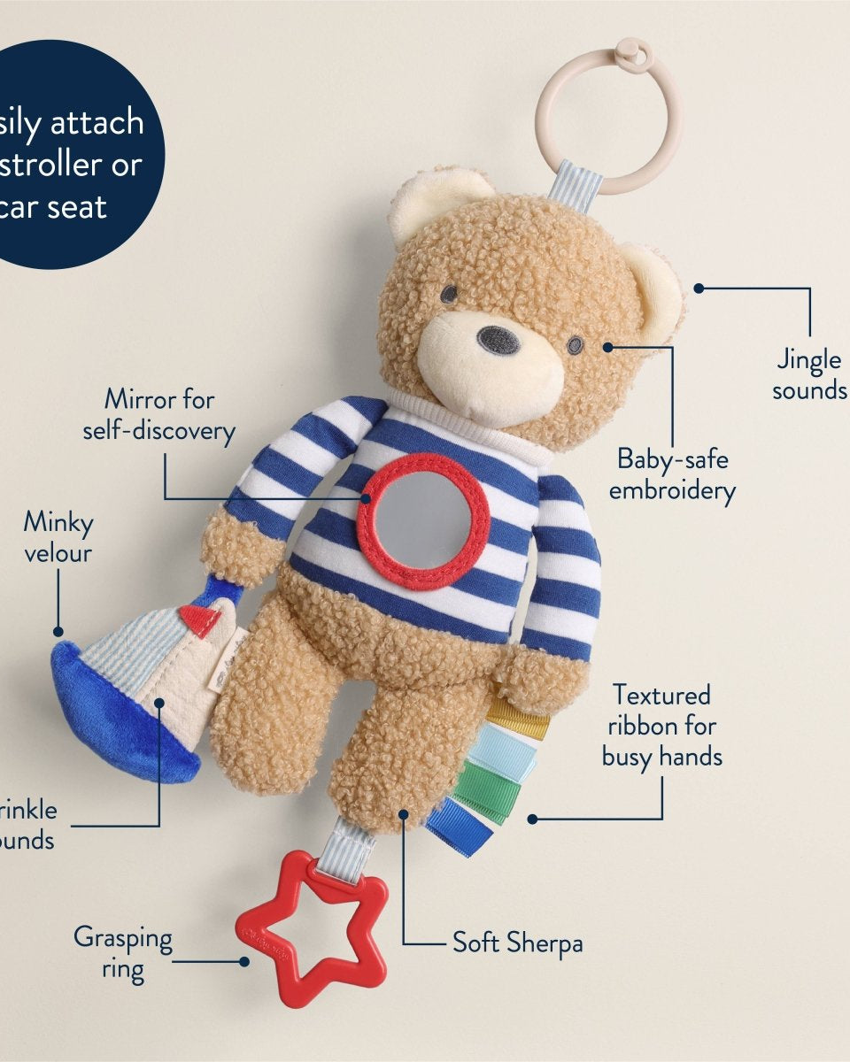 Bitzy Traveler™ – Jouet sensoriel d’éveil à suspendre -Jouets d'éveil- Boutique LeoLudo-Itzy Ritzy Canada