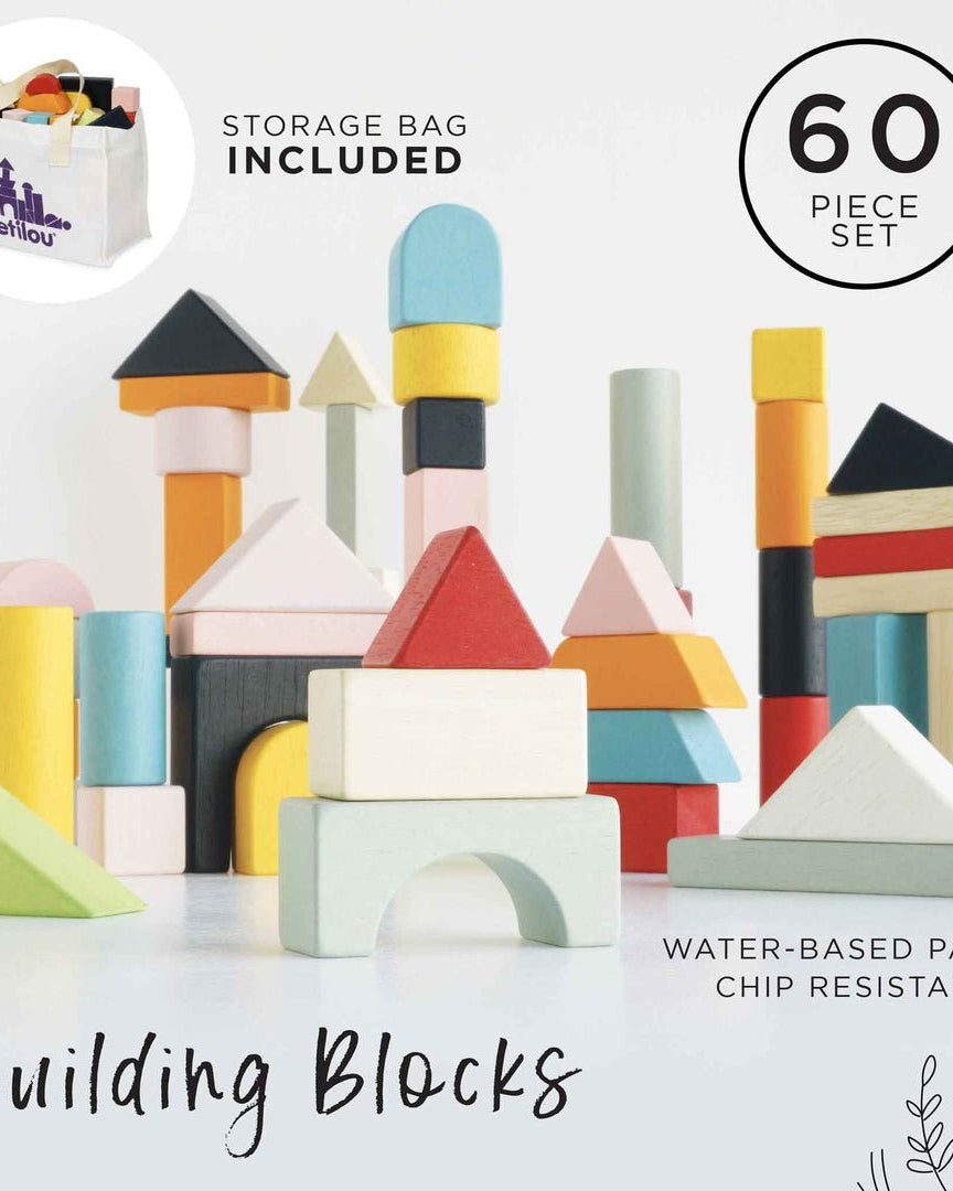 Blocs de construction en bois (60 pcs) - Jeux de construction - Boutique LeoLudo - Le Toy Van