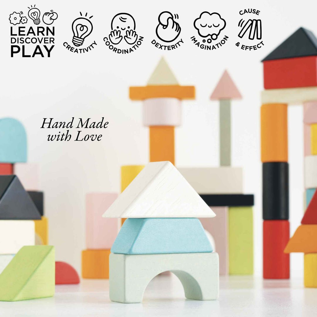 Blocs de construction en bois (60 pcs) - Jeux de construction - Boutique LeoLudo - Le Toy Van