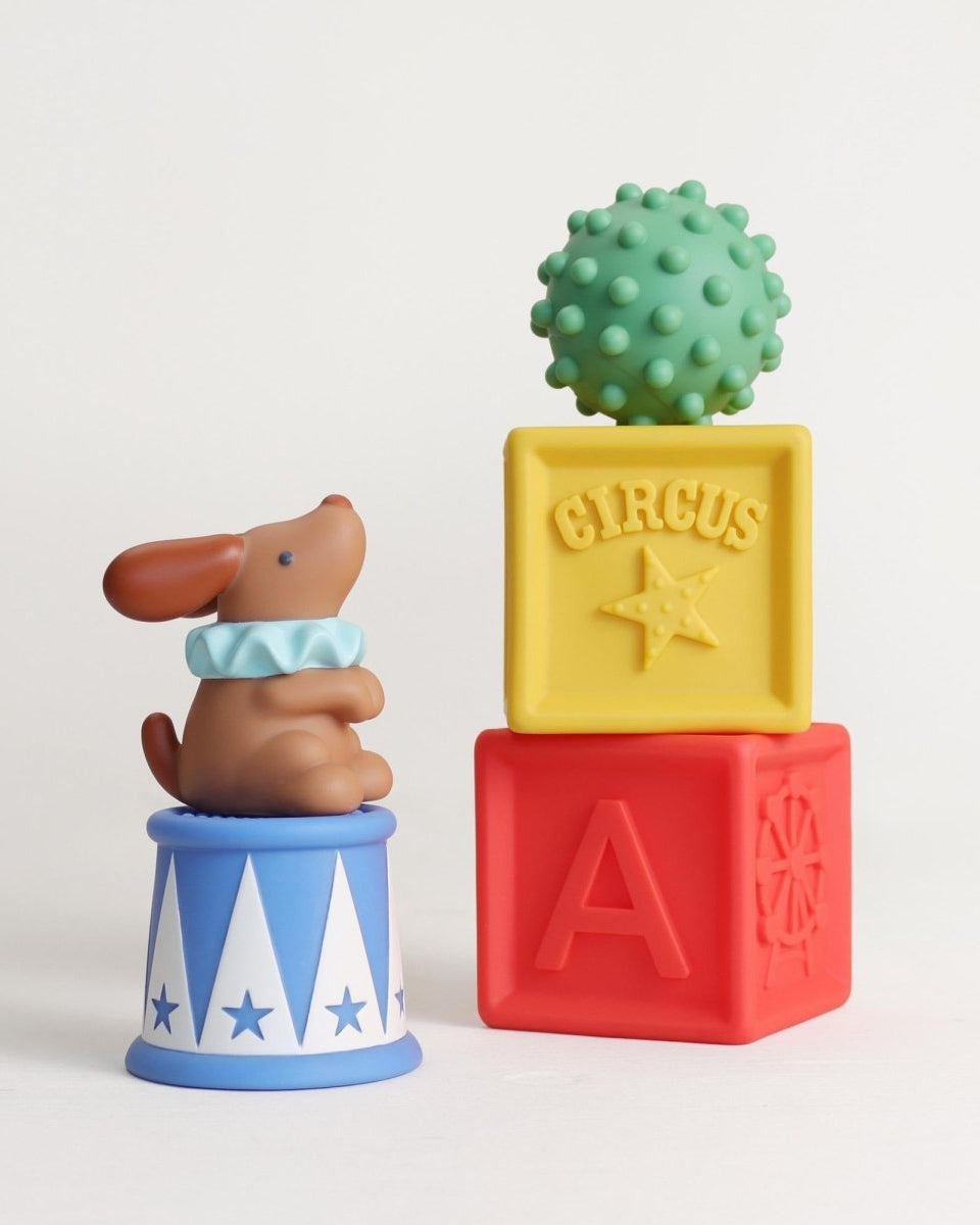 Blocs sensoriels bébé à empiler – Itzy Blocks™ Cirque -Jouets d'éveil- Boutique LeoLudo-Itzy Ritzy Canada