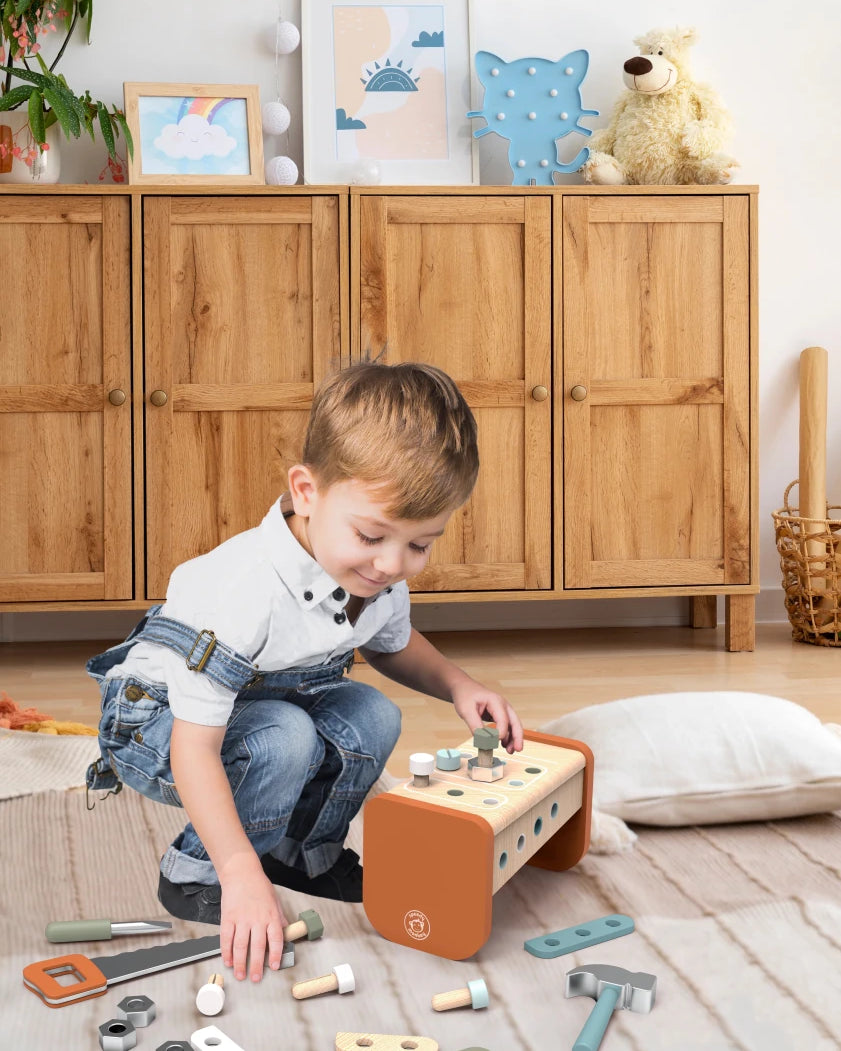 Boîte à outils et établi 2 - en - 1 en bois - Jouets d'imitation - Boutique LeoLudo - Speedy Monkey