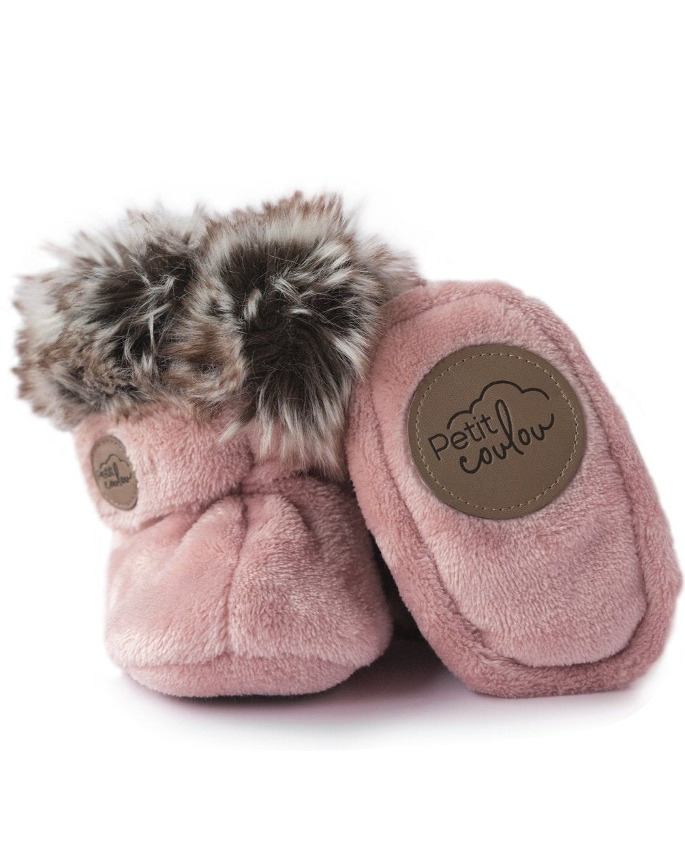 Bottines d'hiver en Minky avec fourrure pour bébé (0-12m) -Accessoires vestimentaires- Boutique LeoLudo-Petit Coulou