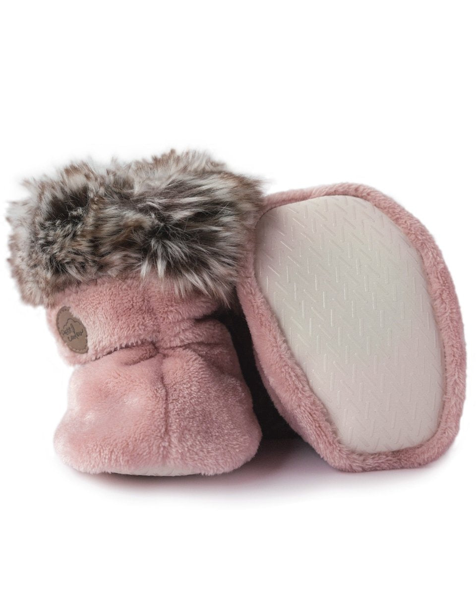 Bottines d'hiver en Minky avec fourrure pour bébé (0-12m) -Accessoires vestimentaires- Boutique LeoLudo-Petit Coulou
