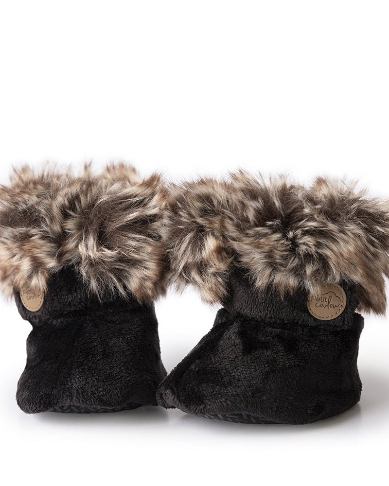 Bottines d'hiver en Minky avec fourrure pour bébé (0-12m) -Accessoires vestimentaires- Boutique LeoLudo-Petit Coulou