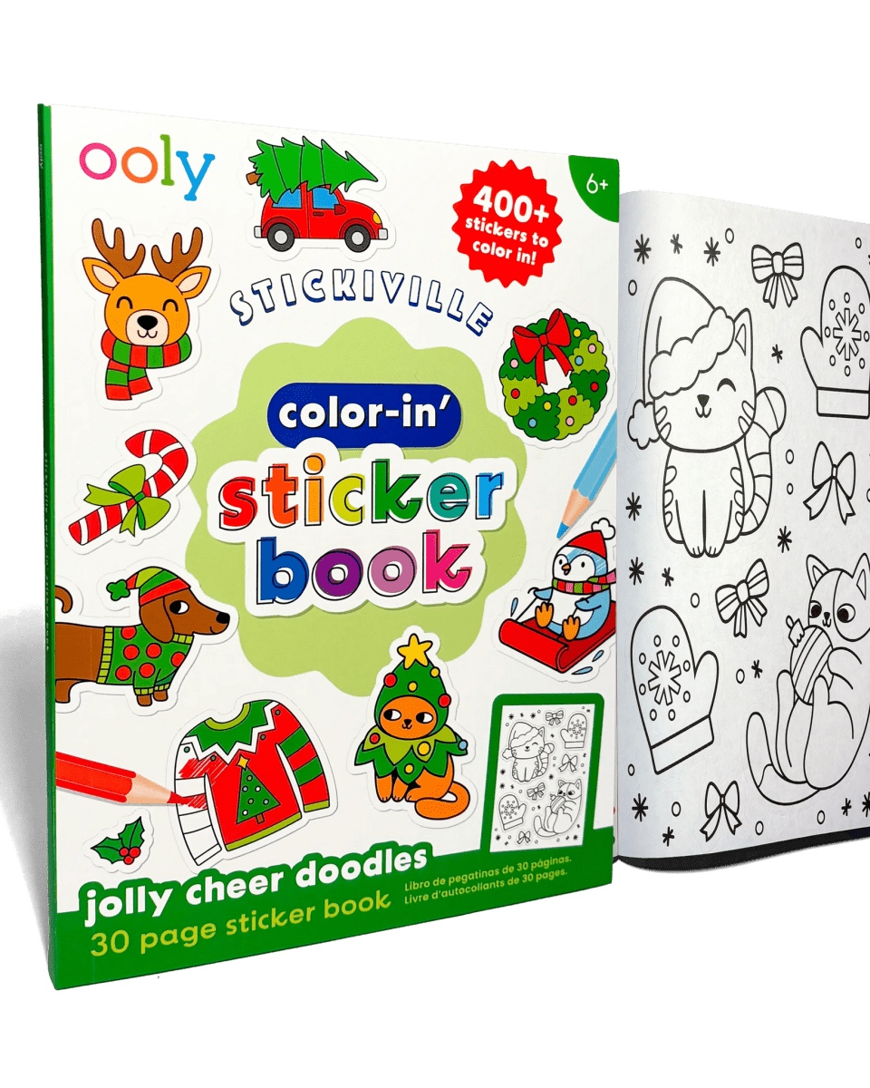 Cahier d'autocollants à colorier Stickiville - Jolly Cheer Doodles (400+ autocollants) -Art & bricolage- Boutique LeoLudo-OOLY