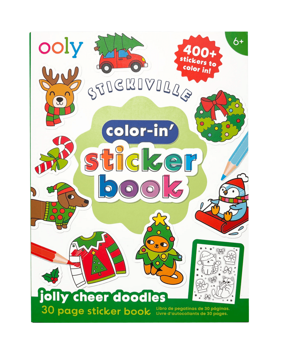 Cahier d'autocollants à colorier Stickiville - Jolly Cheer Doodles (400+ autocollants) -Art & bricolage- Boutique LeoLudo-OOLY