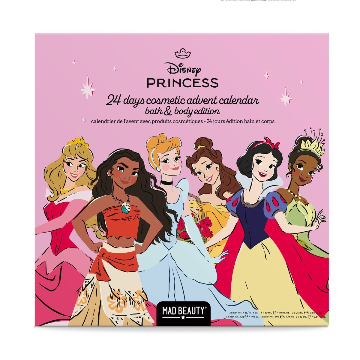 Calendrier de l'Avent Bain et Corps Disney Princesses (24 jours) -Soins et hygiène- Boutique LeoLudo-Mad Beauty