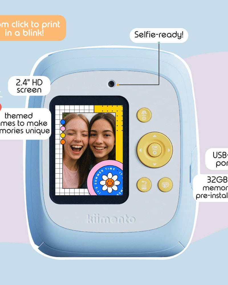 Caméra Instantanée Kiimento Print Pro – Sky Blue (Modèle P2) - Jeux électroniques - Boutique LeoLudo - kiimento (formerly Kidamento)