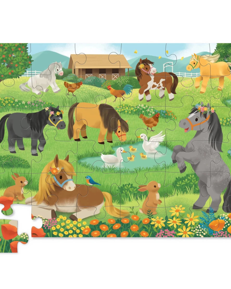 Casse - tête de plancher Pretty Ponies (36 pièces) - Casse - têtes - Boutique LeoLudo - Crocodile Creek