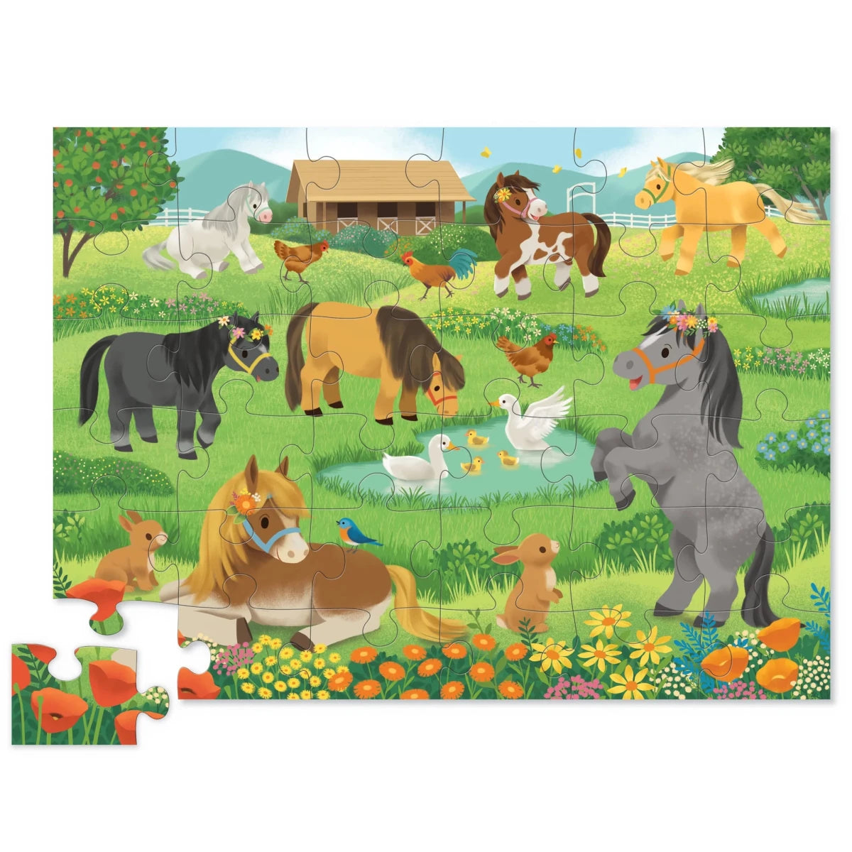 Casse - tête de plancher Pretty Ponies (36 pièces) - Casse - têtes - Boutique LeoLudo - Crocodile Creek