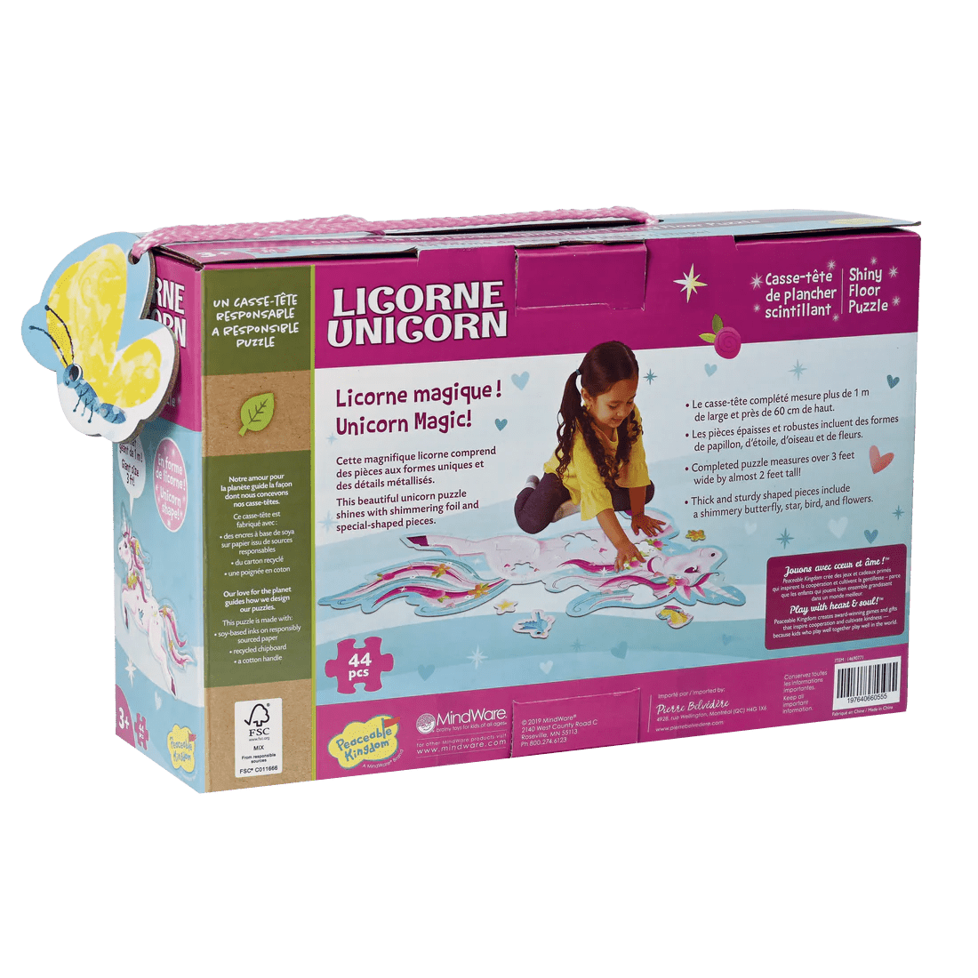 Casse-tête de plancher scintillant – Licorne (44 pcs) -Casse-têtes- Boutique LeoLudo-Peaceable Kingdom