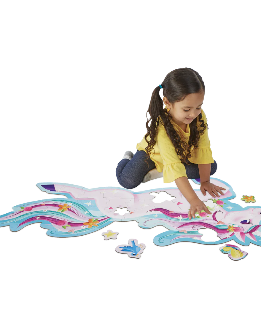 Casse-tête de plancher scintillant – Licorne (44 pcs) -Casse-têtes- Boutique LeoLudo-Peaceable Kingdom